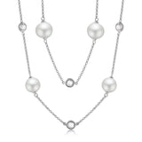 Collar Largo de Perlas y Circonia