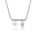 Collar Corazón Perla y Circonia