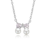 Collar Moño de Perla con Circonia