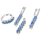 Juego De Arete Dije Y Anillo Plata Con Circonia #7