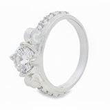 Anillo Solitario Con Circonia Blanco / 5