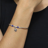 Pulsera Rigida de Plata con Dije de Tortuga