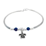 Pulsera Rigida de Plata con Dije de Tortuga