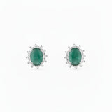 Aretes Flor de Esmeralda con Circonia