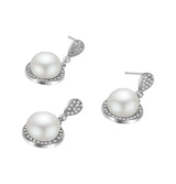 Juego de Perla CON CADENA Arete y Dije