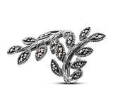 Anillo De Plata Hoja Con Marquesita #5