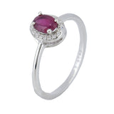 Anillo de Óvalo de Piedras Preciosas con Circonia