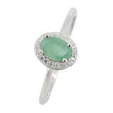 Anillo de Óvalo de Piedras Preciosas con Circonia