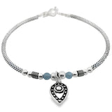 Pulsera Rigida de Plata con Dije