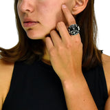 Anillo Catrina Mariachi Oxidado De Plata