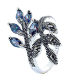 Anillo De Plata Con Marquesita y Circonia