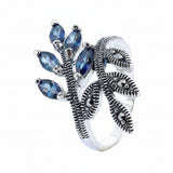 Anillo De Plata Con Marquesita y Circonia