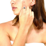 Anillo Piedras Preciosas De Plata