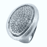 Anillo de Óvalo de Plata con Circonia y Chapa de Oro