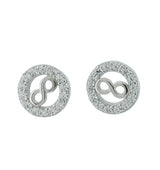 Arete Circular con Infinito de Plata con Circonia