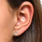 Arete Oro Corazón Relieve