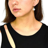 Aretes Broche Gancho Cuadro De Circonia