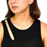 Aretes De Broche De Bolita Plata Con Circonia