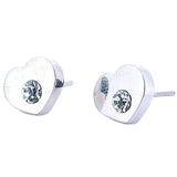 Aretes De Corazón De Plata