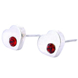 Aretes De Corazón De Plata