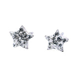 Aretes De Estrella De Plata Con Cristal