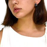 Aretes De Flor Plata Con Marquesita