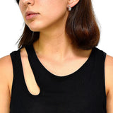 Aretes De Florecita Colgante De Plata