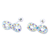 Aretes De Infinito De Plata Con Cristal