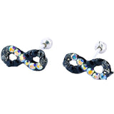 Aretes De Infinito De Plata Con Cristal