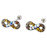 Aretes De Infinito De Plata Con Cristal