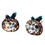 Aretes De Manzana Plata Con Cristal