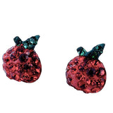 Aretes De Manzana Plata Con Cristal