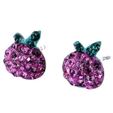 Aretes De Manzana Plata Con Cristal