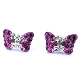 Aretes De Mariposa Plata Con Cristal