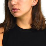 Aretes De Plata Círculos Plata Con Circonia