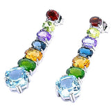 Aretes De Plata Con Piedras Preciosas