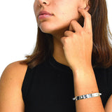 Brazalete De Plata Con Picos Formas Geométricas