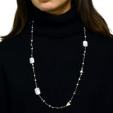 Collar De Plata Largo Ágata Rosa
