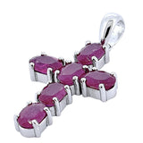 Cruz De Plata Con Piedras Preciosas