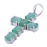 Cruz De Plata Con Piedras Preciosas