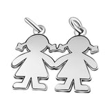 Dije Dos Niñas De Plata Dos Niñas