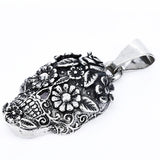 Dije Catrina Ojo Flores Oxidado De Plata