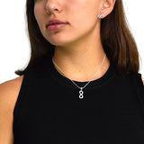 Juego Símbolo Infinito Plata Con Circonia