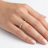 Anillo Serafina Media Churumbela de Diamantes Lab Corte Pera 0.38ct, Oro 14K
