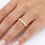 Anillo Esteph Mosaico de Diamantes Lab Corte Baguette, Marquesa y Redondo 0.5ct, Oro 14K