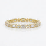 Anillo Mosaico Kasandra de Diamantes Corte Baguette y Redondo 0.63ct, Oro 14K