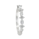 Anillo Beatrix Media Churumbela de Diamantes Lab Corte Marquesa, Pera y Redondo 0.42ct, Oro 10K