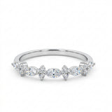 Anillo Beatrix Media Churumbela de Diamantes Lab Corte Marquesa, Pera y Redondo 0.42ct, Oro 10K