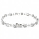 Pulsera Constanza de Diamantes Lab Corte Asscher 2.66ct, Oro 10K