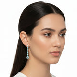 Arete Largo de Topaz Azul